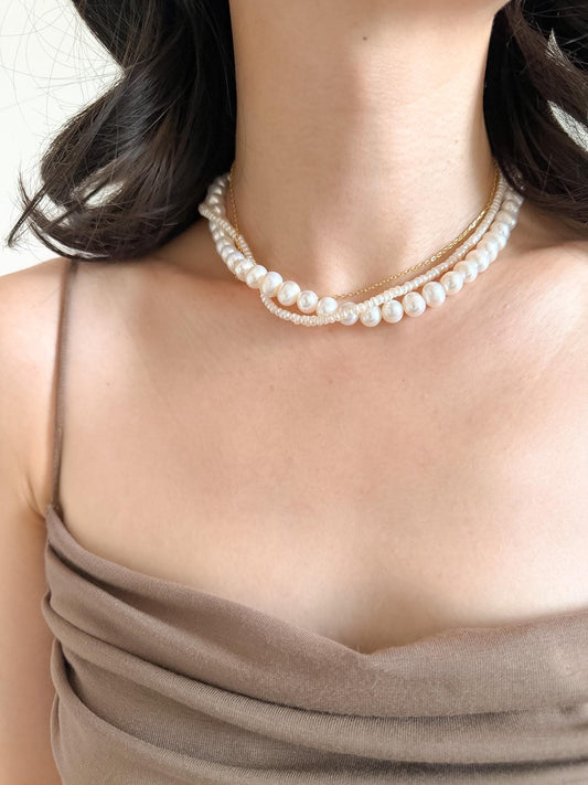 Layered Freshwater Pearl Necklace by Le Jardin Perles