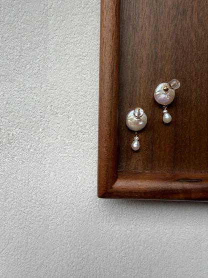 Additional view of french vintage pearl drop earrings by Le Jardin Perles